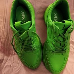 Green Monochrome Zara sneakers size 8